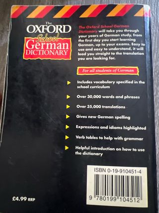 The Oxford School German Dictionary