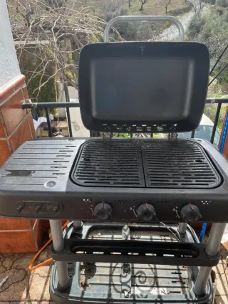 Barbacoa de gas negra y gris