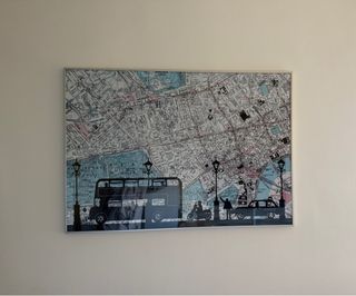 Cuadro mapa Londres con marco