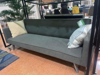Sofá Cama Gris Tela y Metal