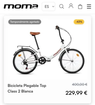 Bicicleta Plegable Moma Blanca