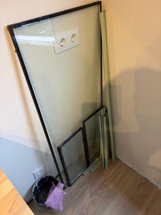Oferta 4 Ventanas Aluminio y puerta verde menta