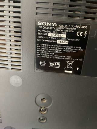 Televisor Sony BRAVIA Negro/Plateado Sin smart Tv