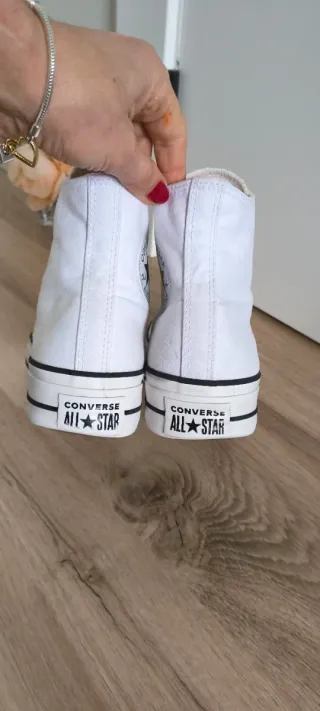 Converse con plataforma talla 41 color blanco