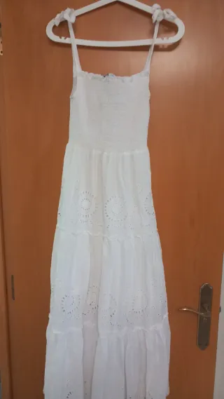 Vestido blanco ibicenco talla única