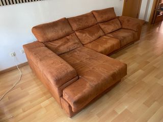 Sofá Chaise Longue Tela Naranja