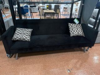 Sofá Cama Gris Tela y Metal