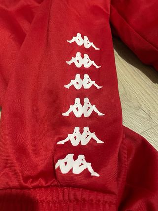 Chaqueta Kappa Roja Logo Banda Lateral