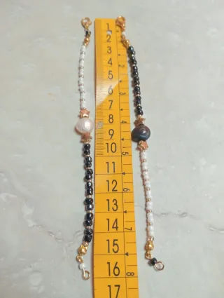 Pulseras Mejores Amig@s Perla Negra y Blanca