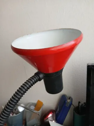 Tulipa para lámpara metal roja y blanca