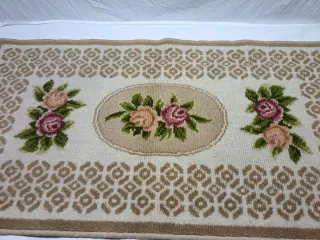 Conjunto 2 Alfombras Vintage Flores Beige/Rosa