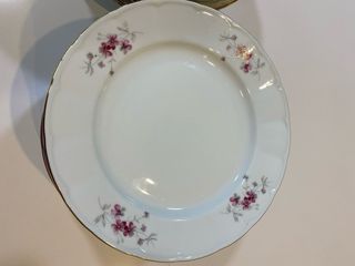 Vajilla porcelana antigua floral dorada