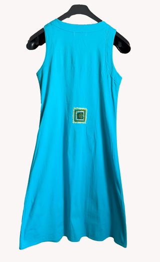 Vestido Chatik Turquesa Boho con Pedrería Talla L