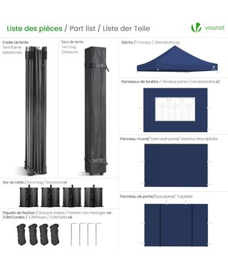 Carpa plegable 3x3m azul