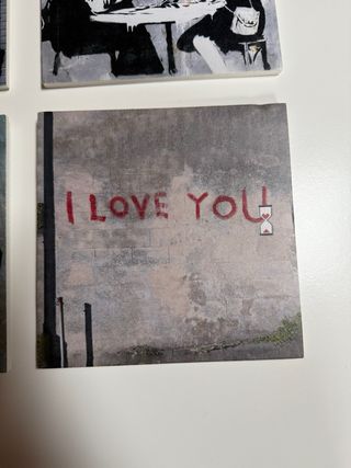 Quadretti Banksy Stile Stencil Set 4 Pezzi