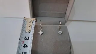Pendientes flor plata con circonitas