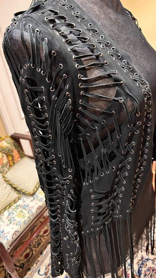 Túnica BABA negra flecos talla única