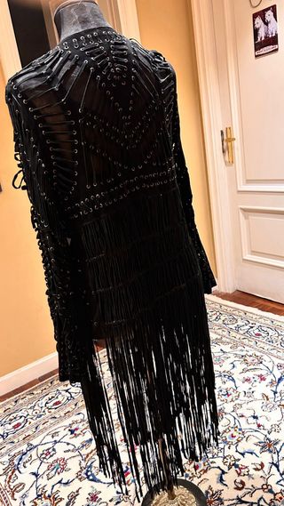 Túnica BABA negra flecos talla única