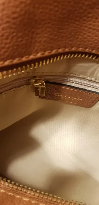 Bolso Guy Laroche Piel y Loneta Beige/Marrón