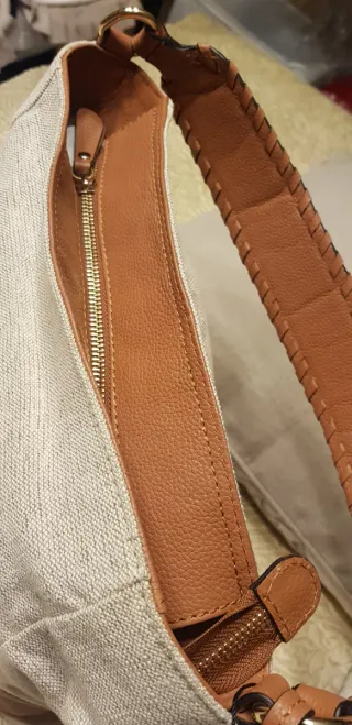 Bolso Guy Laroche Piel y Loneta Beige/Marrón