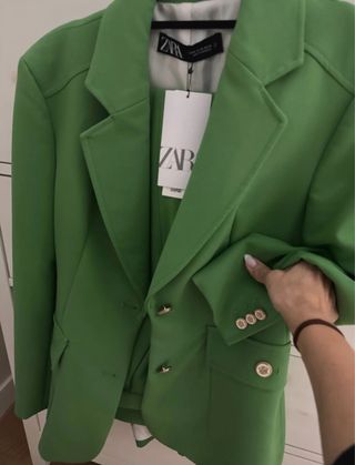 Traje de pantalón Zara verde
