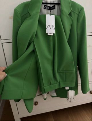 Traje de pantalón Zara verde