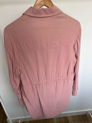 Camisa larga Zara rosa