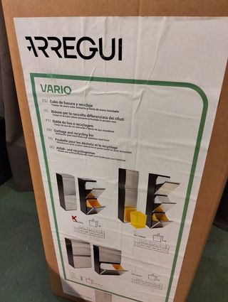 Arregui Vario CR205 Cubo de Basura y Reciclaje de Acero Inoxidable de 2 Compartimentos