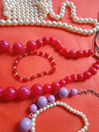 Lote collares y pulseras bisutería