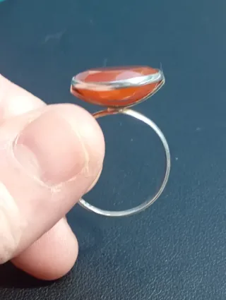 Anillo Plata Ley Piedra cornalina