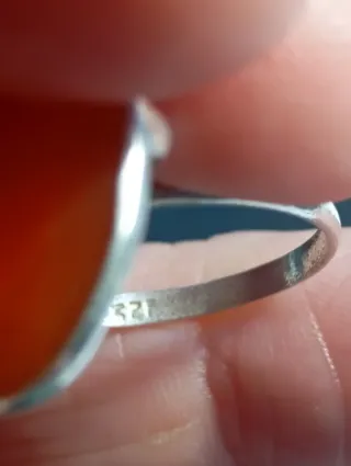 Anillo Plata Ley Piedra cornalina