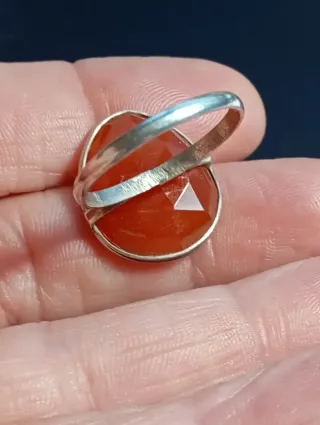 Anillo Plata Ley Piedra cornalina