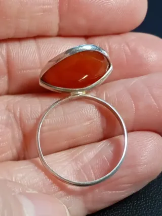 Anillo Plata Ley Piedra cornalina