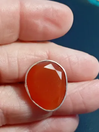 Anillo Plata Ley Piedra cornalina