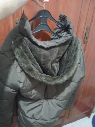 Chaquetón mujer marrón/verde oliva