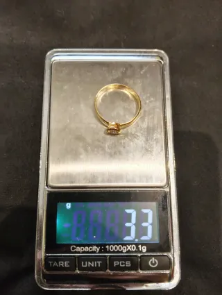 Anillo oro 18k solitario con diamante