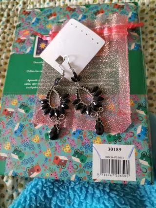 Pendientes Azabache Negro y Plateado