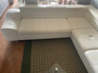 Sofá Canto Branco (Chaise Longue) - Negociável