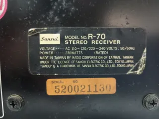 Sansui R-70 Receptor Amplificador Plata