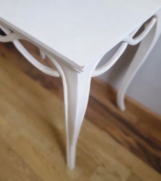 Conjunto Mesa Nido Blanco Vintage madera Acacia