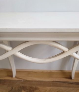 Conjunto Mesa Nido Blanco Vintage madera Acacia