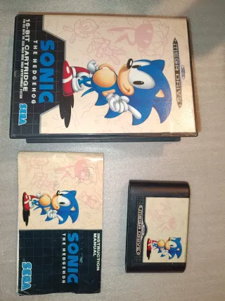 Sonic 1 Mega Drive Cartucho y Manual