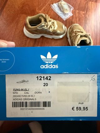 Zapatillas Adidas Bebé Talla 20 Doradas