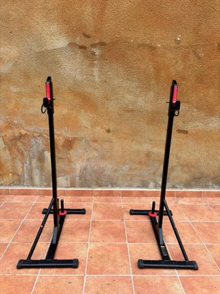 Banco de pesas inclinable Domyos + soportes barra