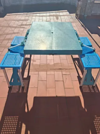Mesa Plegable Picnic Azul y Verde