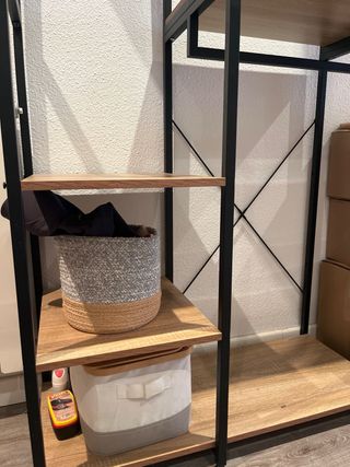 Armario Abierto Metal y Madera. Perchero entrada.