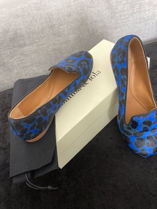 Bimba y Lola Zapatos Leopardo Azul/Negro