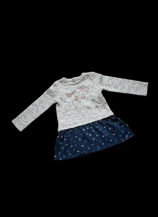 Conjunto 3 peças: Vestido, Casaco malha e Casaco