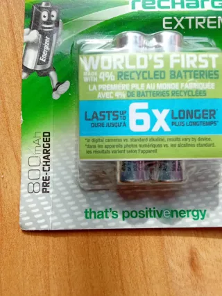 2 Pilas AAA Energizer Recargables