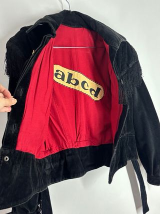 Chaqueta Panay Negra con Flecos